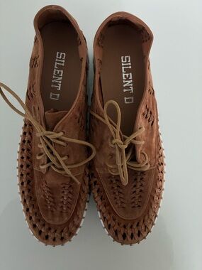 SILENT D Brown Woven Lace-Up Athletic Shoes - Brown NWOB
